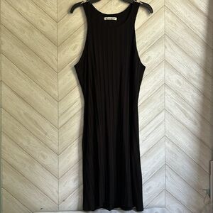 Reformation black ribbed mini dress sleevelss large